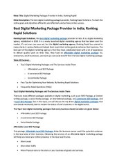 Best Digital Marketing Package Provider in India; Ranking Rapid Solutions