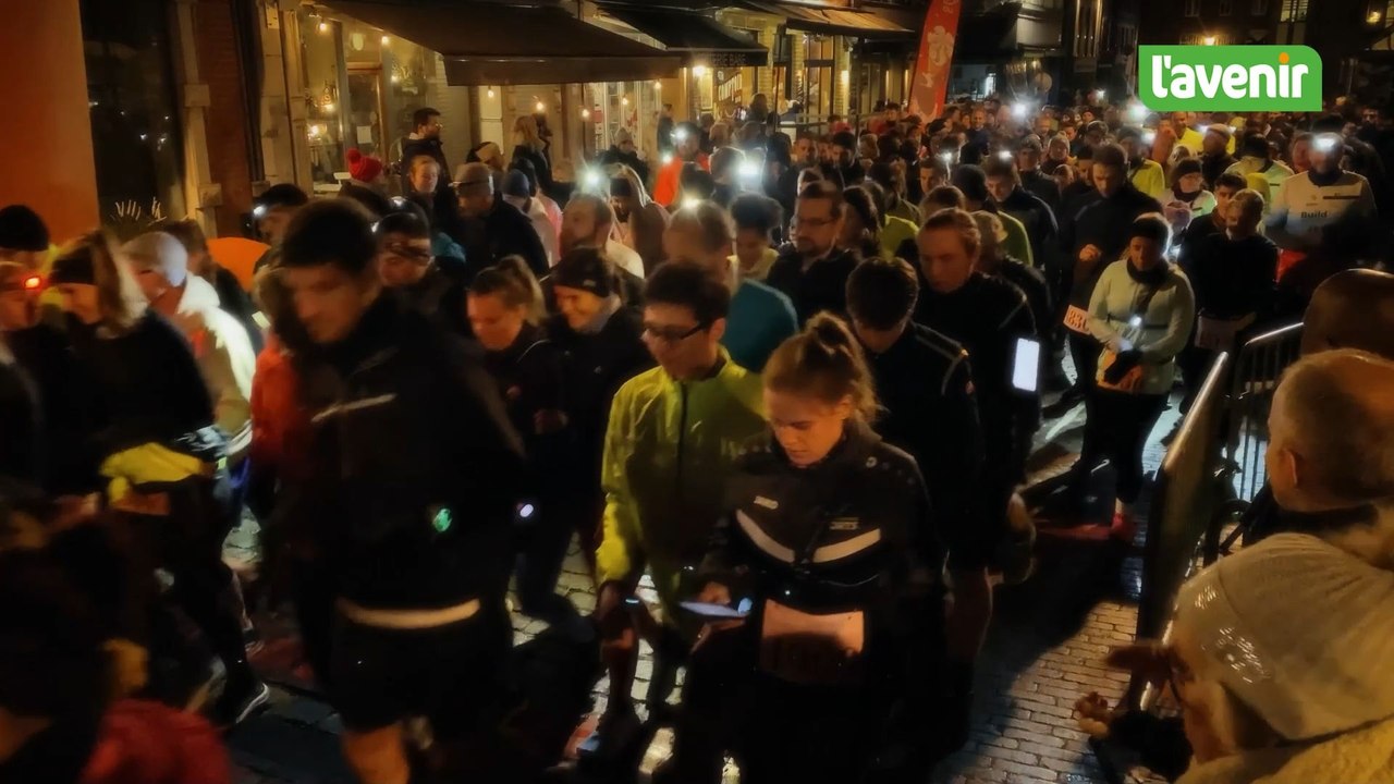 Départ de la corrida du Beaujolais nouveau à Marche-en-Famenne