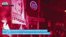 Centenares de falangistas se manifiestan desde la sede del PP a la del PSOE en Madrid