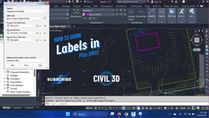 How To Show Labels in Plan Dwg in Civil 3D #autocadcivil3d