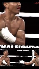fighter fixes his shoulder easily in the ring #muaythai #fight #mma #shorts