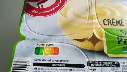AUCHAN Crème dessert saveur praliné 4x125g