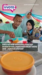 Nampak tenang, hanya ALLAH sahaja yang tahu perasaan si ayah dan ibu waktu suap anak bongsu mereka