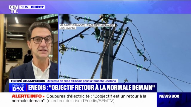 Coupures d'électricité: Enedis a pour objectif de rétablir tout le monde demain , annonce le directeur de crise Hervé Champenois