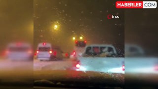 Bolu'da kar esareti! Otoyol ulaşıma kapandı