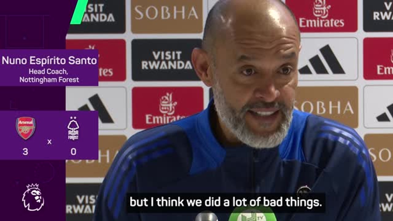 'We should be worried' - Nuno not happy with Forest performance in Arsenal defeat