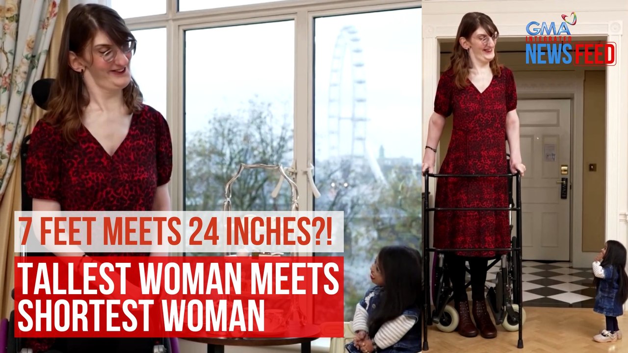 7 feet meets 24 inches?! Tallest woman meets shortest woman | GMA Integrated Newsfeed