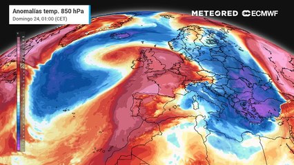 Anomalía de temperatura sobre Europa los próximos días