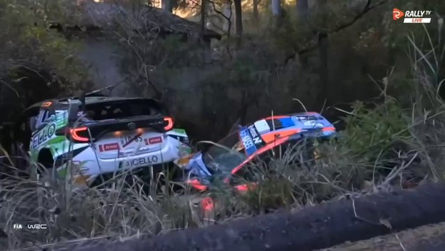 WRC 2 Japan 2024 SS17 Kovalainen Big Crash Rolls Same Place Tanak
