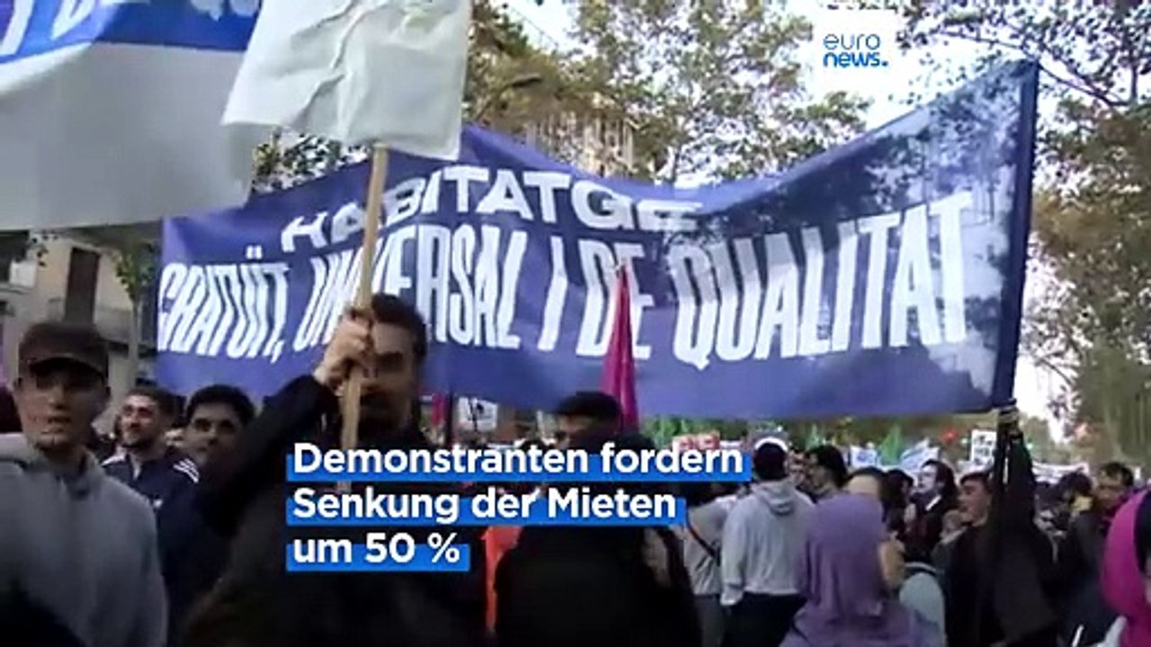 Barcelona: Tausende protestieren für bezahlbaren Wohnraum