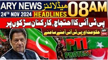 ARY News 8 AM Headlines | 24th Nov 2024 | PTI Pritest in Islambad