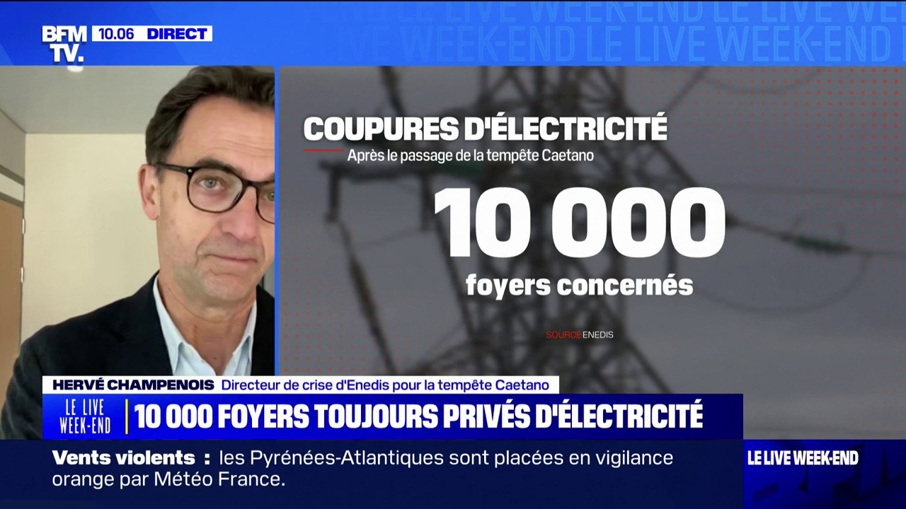 Coupures d'électricité: Hervé Champenois, directeur de crise d'Enedis, espère "un retour à la normale d'ici ce soir"