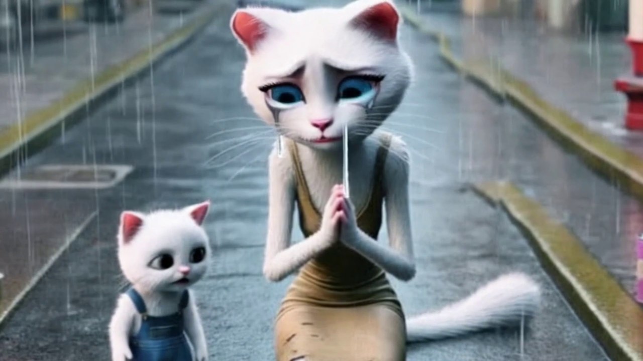 Brave Kitten😻 Saves Zombie Mother Cat🧟 #cat #ai #catlover #catvideos #cutecat #aicat