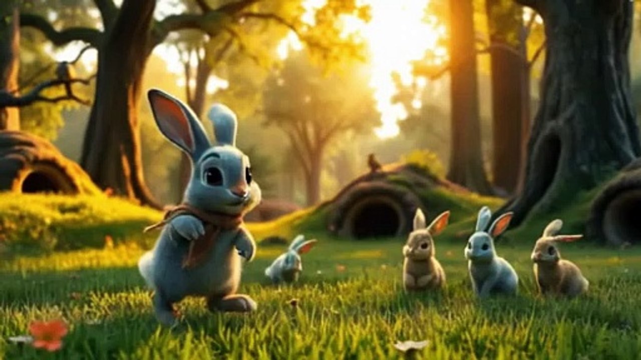 The Brave Rabbit and the Hunter's Encounter