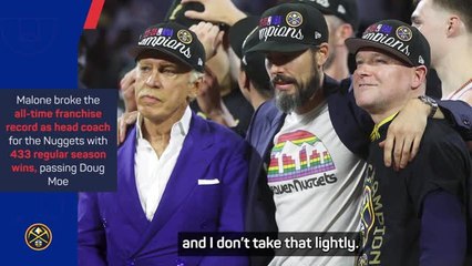 Malone emotional after breaking franchise win record