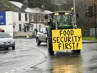 Truro farmers protest with tractor convoy