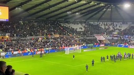 Leeds United celebrate going top of the Championship