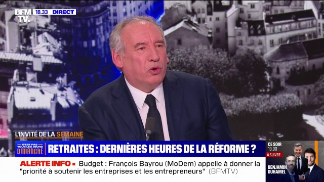 C'est absolument fondé : François Bayrou (MoDem) soutient les députés opposés à l'abrogation de la réforme des retraites