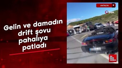 Antalya'da gelin ve damadın drift şovu pahalıya patladı