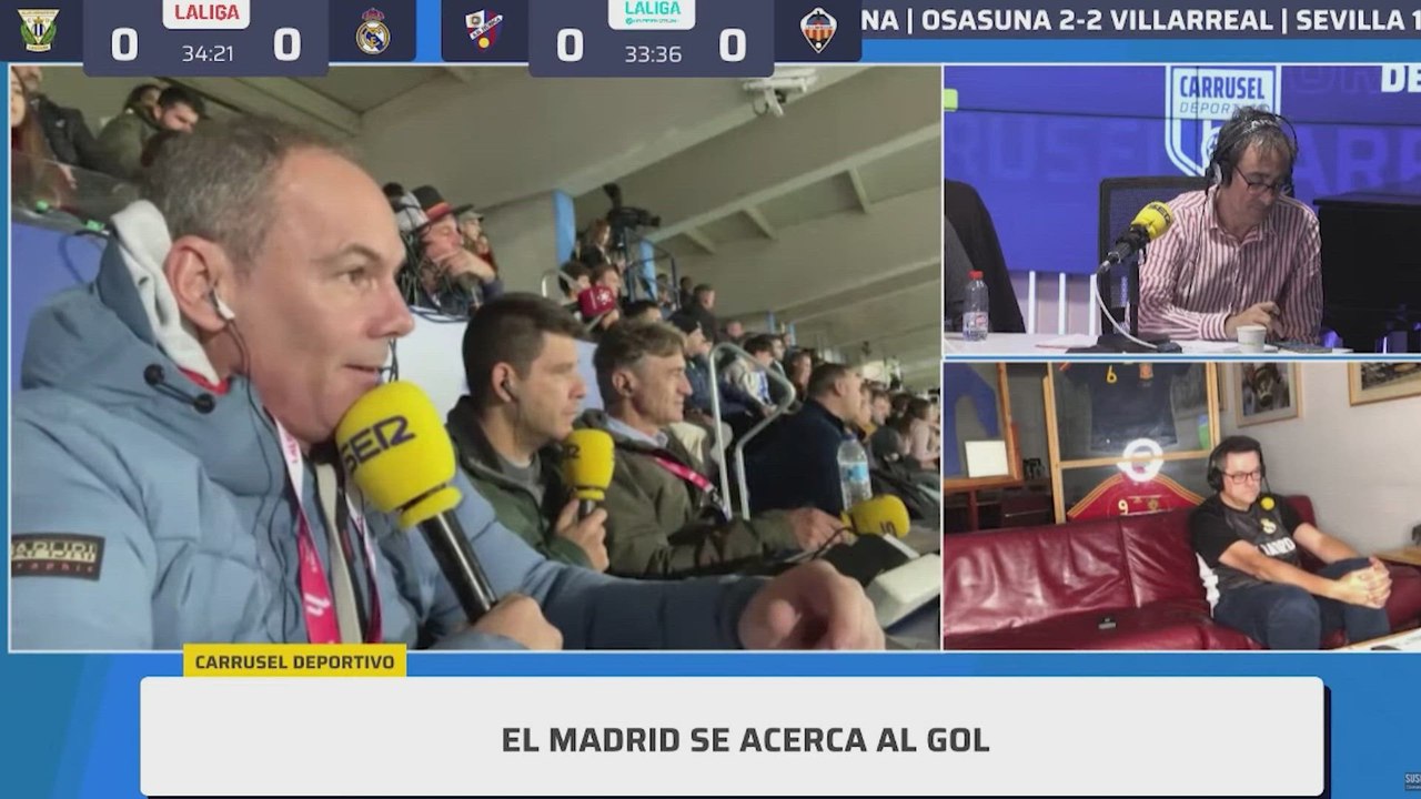 Resumen y goles Leganés vs Real Madrid, audio Carrusel