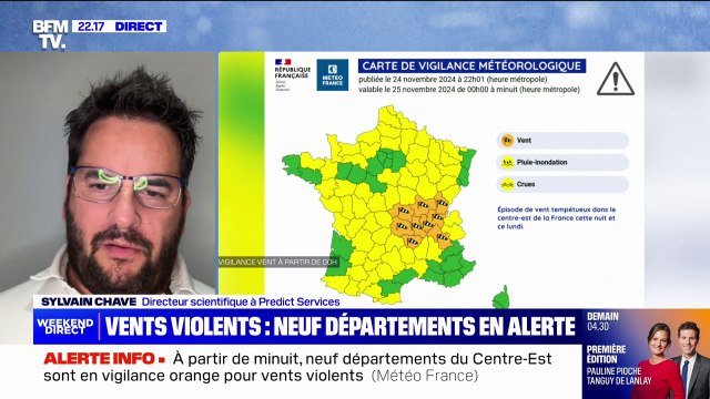 Neuf départements placés en vigilance orange vents violents par Météo-France, à partir de minuit