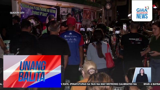 Mga tagasuporta ni VP Duterte, nagtipon-tipon sa labas ng Veterans Memorial Medical Center | Unang Balita