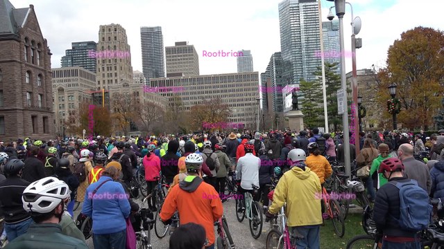 Fight for Bikes - Bike lane/infrastructure protest - Yonge street critical mass group ride from queen's park