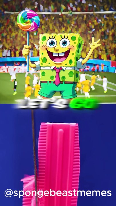 SpongeBob & MrBeast World Cup Chaos! 🏆🌊 #shorts #trending