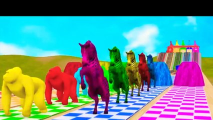 Hilarious 3D Animal Race: Cow, Elephant, Tiger, Gorilla, Hippo!"