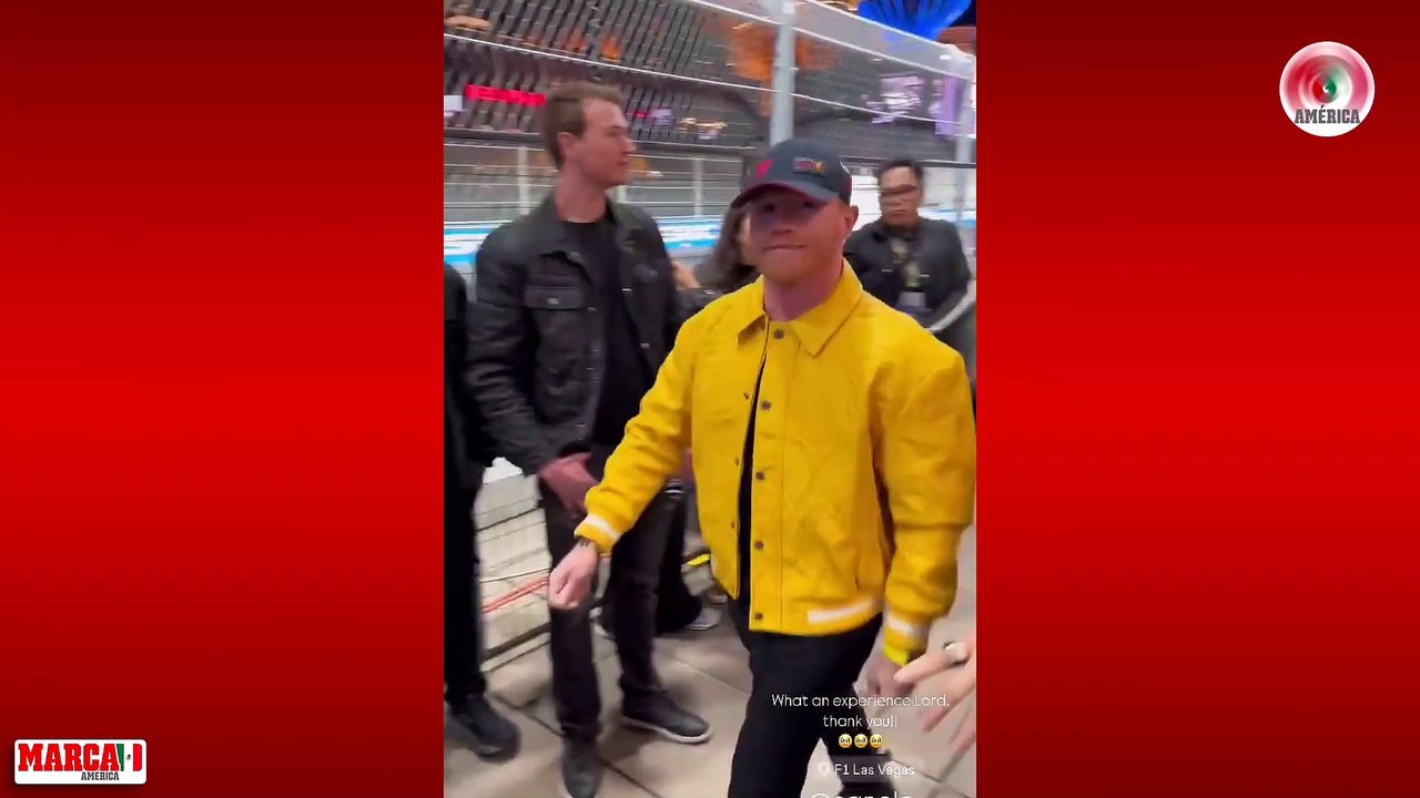 Canelo asiste al GP de Las Vegas con gorra de Checo Pérez y así felicita a Max Verstappen