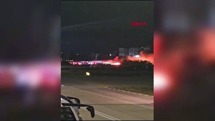 Antalya Havalimanı'na inerken alev alan uçaktan 89 yolcu tahliye edildi