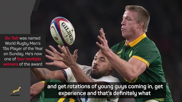 Du Toit still full of hunger after being named World Rugby Player of the Year