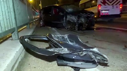 Otomobil önce korkuluklara ardından bariyere çarptı: 1 yaralı