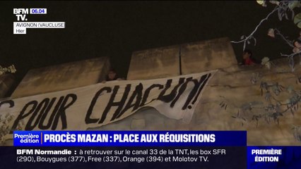 "20 ans de prison pour chacun”: une affiche collée aux abords du tribunal d’Avignon avant les réquisitions au procès des viols de Mazan