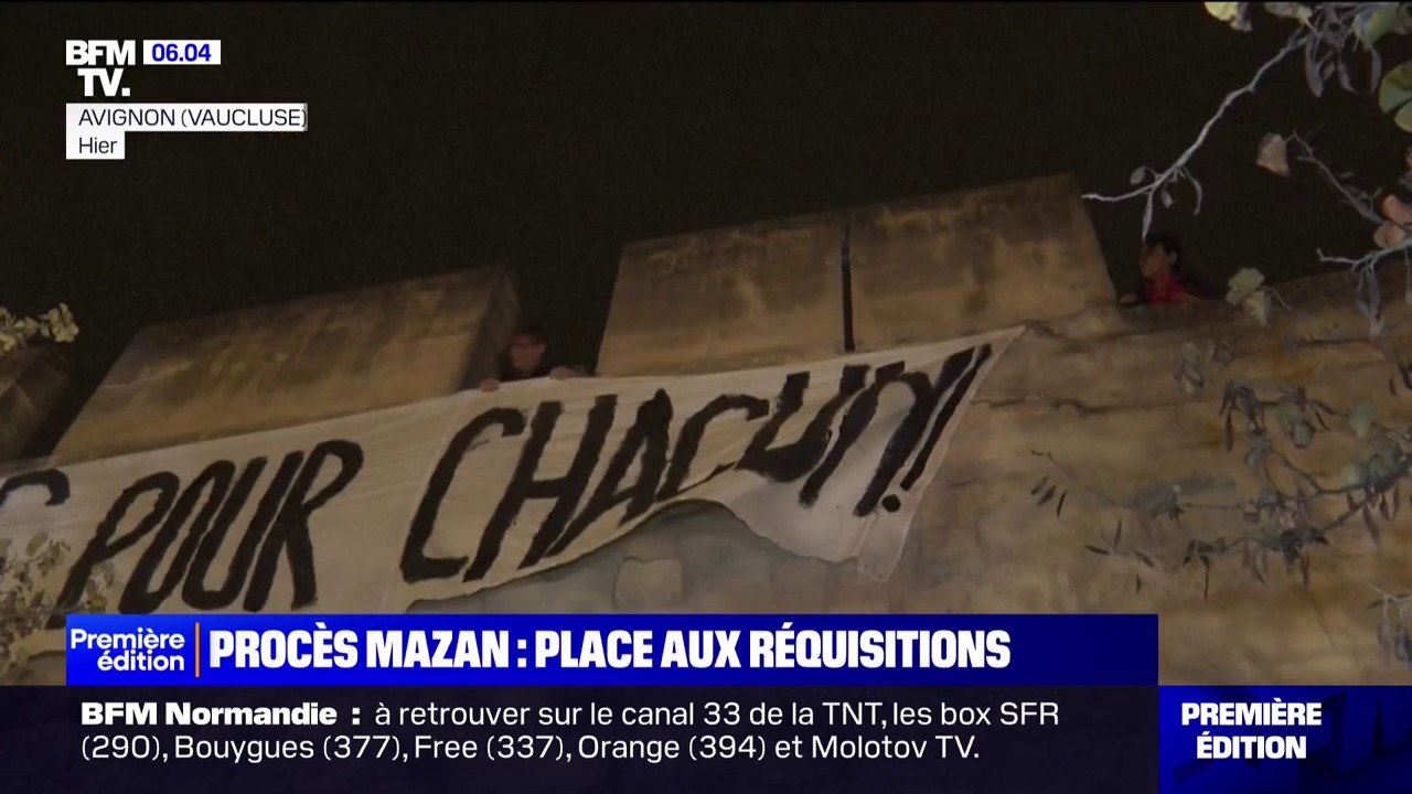 "20 ans de prison pour chacun”: une affiche collée aux abords du tribunal d’Avignon avant les réquisitions au procès des viols de Mazan