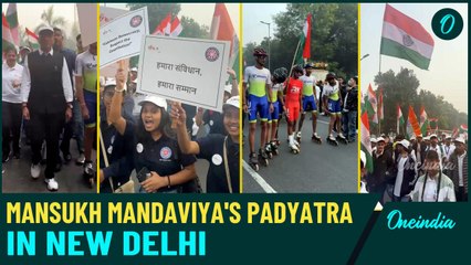 Union Minister Mansukh Mandaviya Participates in ‘Hamara Samvidhan, Hamara Samman’ Padyatra