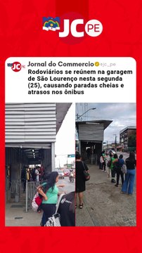 Rodoviários se reúnem na garagem de São Lourenço nesta segunda (25), causando paradas cheias e atrasos nos ônibus