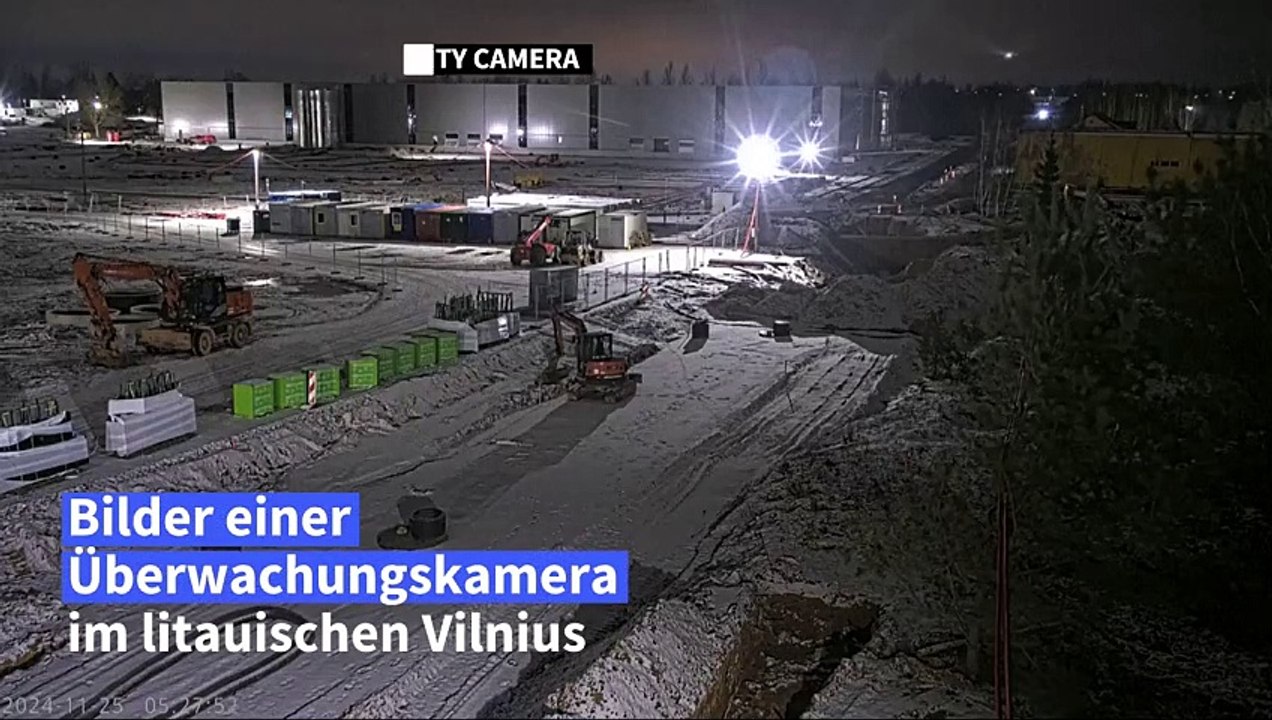 Überwachungskamera filmt Absturz von DHL-Flugzeug in Vilnius