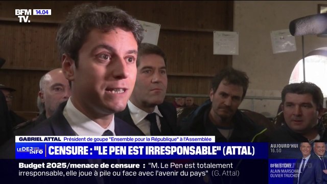 Menace de censure: Gabriel Attal dénonce une position totalement irresponsable de Marine Le Pen