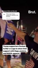 Protestors gathered outside of Mar-a-Lago after the property was raided by the FBI.