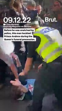 Prince Andrew heckled during funeral procession