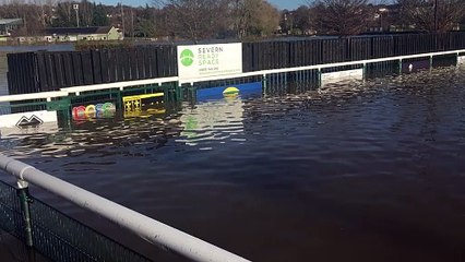 Lydney Town FC's flooded pitch following Storm Bert