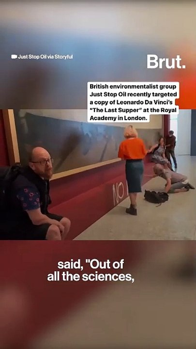 Protesters glue themselves to famous paintings