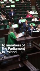 Pro-choice activist speaks to Polish Parliament