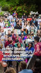 Students stage a sit-in to challenge school's anti-LGBTQ hiring policy