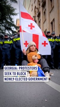 Georgia opposition parties and protesters seek to block newly-elected government