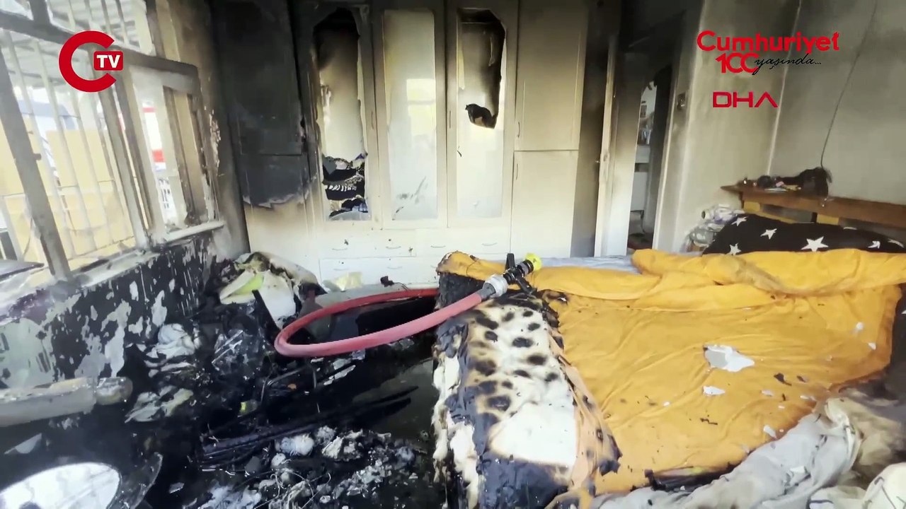 Müstakil evde yangın çıktı, mahsur kalan köpeği itfaiye kurtardı