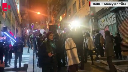 İstanbul'da 25 Kasım yürüyüşü... Kadınlar Taksim'e çıkmak için yürüyor