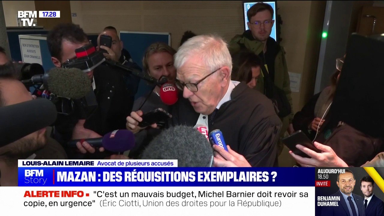 Procès des viols de Mazan: "Je suis assez stupéfait par la sévérité des réquisitions", réagit l'avocat de plusieurs accusés