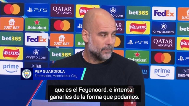 Guardiola y De Bruyne, rueda de prensa previa al Manchester City - Feyenoord